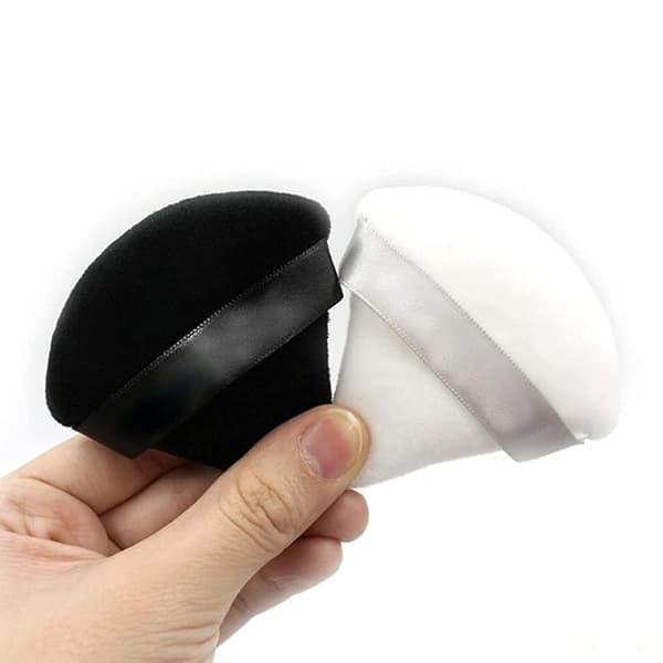 2-pack Mjuka Bomullsmakeupkuddar Mini Ansiktsmakeup Svamp Ansikte Triangel Puderpuff