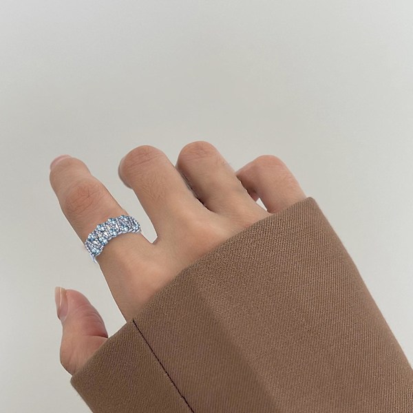 Ring för kvinnor, ihålig V-form, geometrisk, glänsande, födelsedagspresent US 7