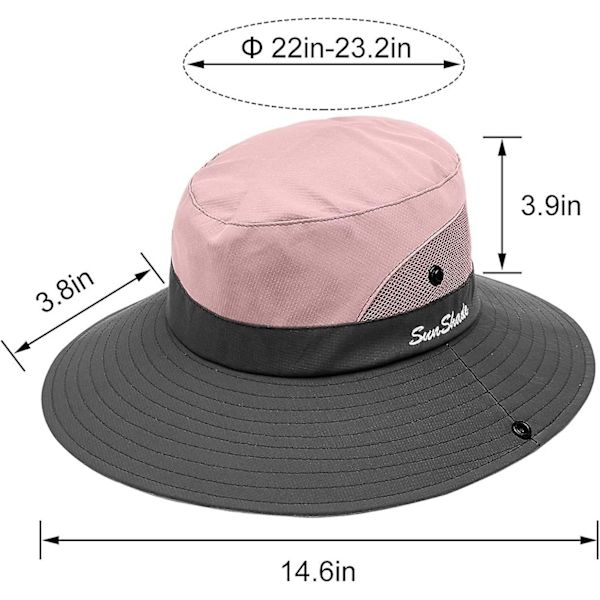 2-pack Damhatt med UV-skydd, bredbrättad Boonie-hatt, hopfällbar, för fiske och vandring Pink   Sky Blue