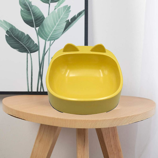 Snedställd nackskydd i melaminskål med halkfri dyna för husdjur Medium Yellow
