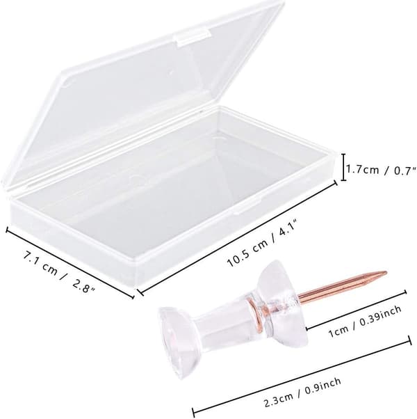 100 st tryckknappar transparent roséguld I-balk naglar transparent