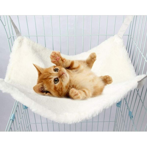 Hängmatta för husdjur Katt Hängmatta Mocka Kanin Sammet (Small: 38*33CM),