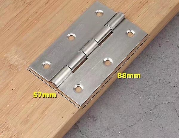 2 stk. vindusskaphengselforbindelser i rustfritt stål (sølv 88*57*1,5 mm)