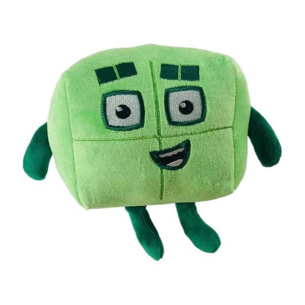 Plush Leksaker med Block, Nummer 1-10, Anime-Nummer-Plush Leksaker Green