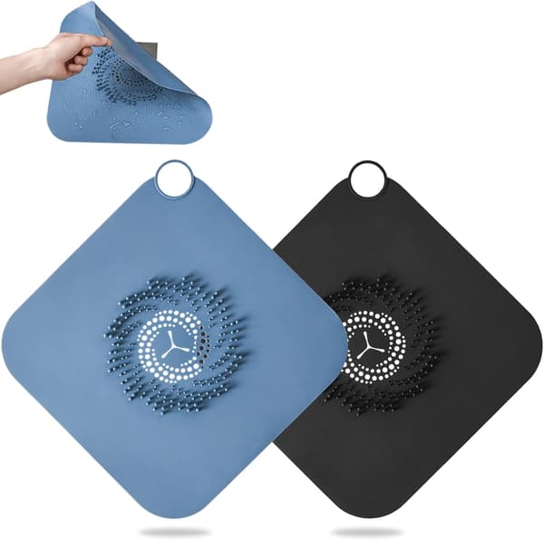 Deodorant Cover Silikone Badeværelse Gulvafløb Luftfrisker 2PCS (Blå + Sort),