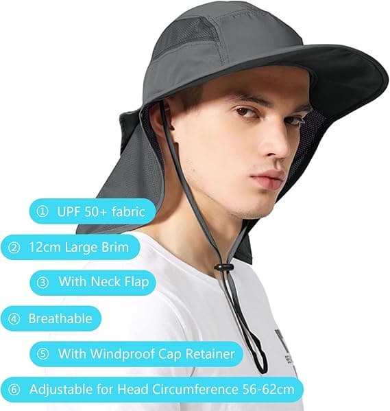 1 stk Safari Hat/Cap Solhat til Kvinder Mænd UV Beskyttelse med
