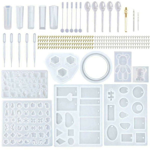 DIY Kristall Epoxy Lim Kit Armband Hänge Smycken Silikonform 229st