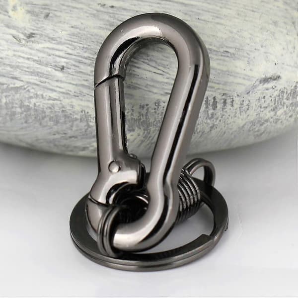 3 stk. Retro Stil Simpel Og Robust Karabinhageform Nøglering Metal Retro Nøglering (sort)