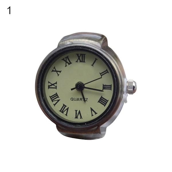 Fingerklocka Exklusiv Vintage Stil Rund Form Kvarts Analog Finger Ring Klocka För Dagligt Bruk 2