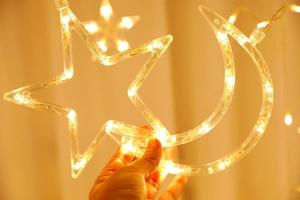 Stjernehimmel LED gardinlys med fjernkontroll varm hvit 3,5m + USB