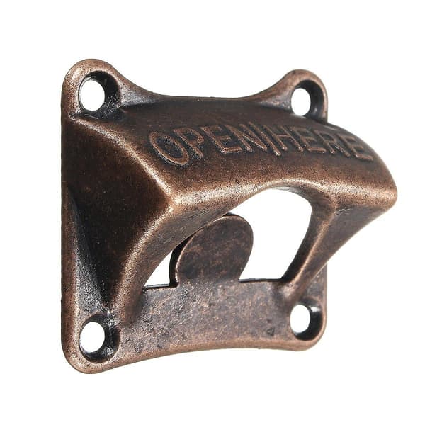 Pullonavaaja sinkkiseoksesta, seinään kiinnitettävä pullonavaaja (punainen pronssi 63*57mm)