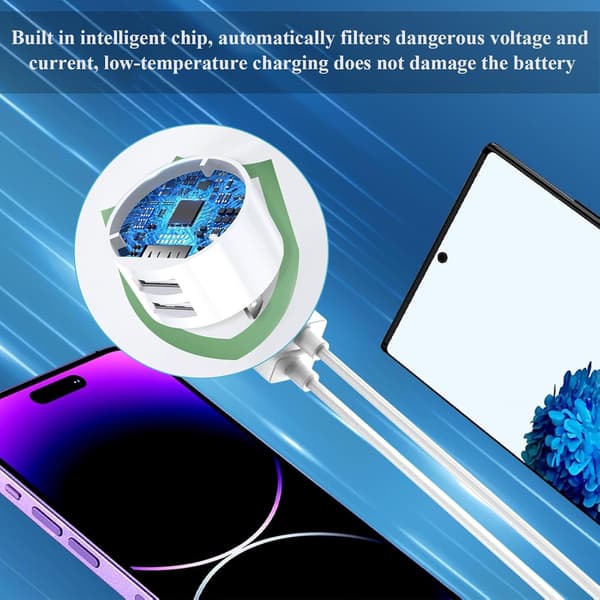 USB-uttaksadapter, 5V 2.1A hurtigladerplugg, kompatibel med IP44-plugger og kabeltromler