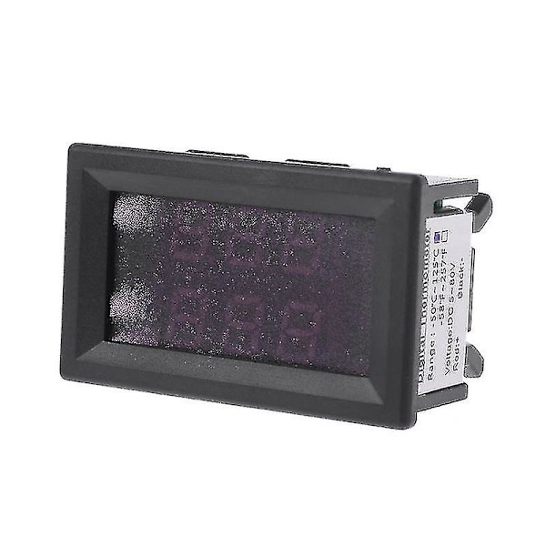 DC 5V-80V Dubbel Display Termometer med 2 NTC Vattentäta Temperatursensorer 12V 24V 72V Bil Motorcykel