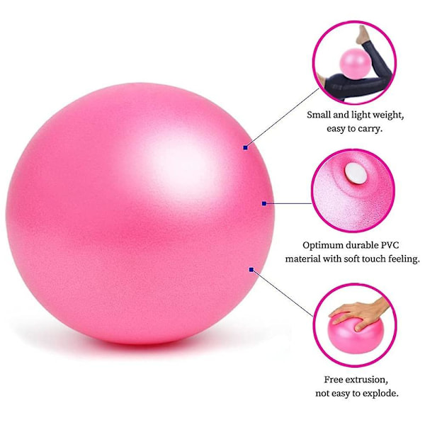 Träningsboll Small, Liten Boll För Pilates, Stabilitetsboll Mini Yogaboll För Träning Fitness Pink   Gray