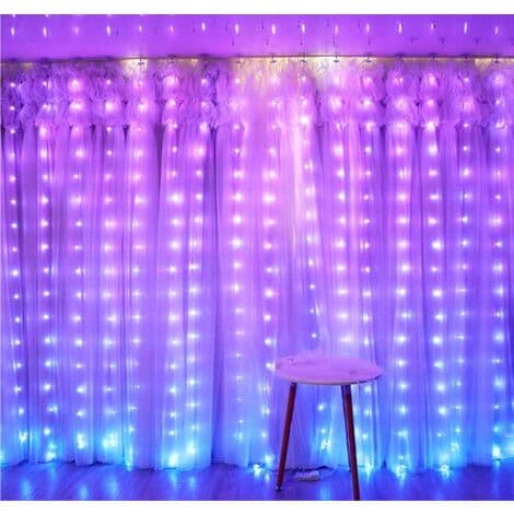LED Farve Gardinlys Julebryllup Dekoration USB Bluetooth APP Styring RGB Gardinlysstreng 3*3 200 Lys