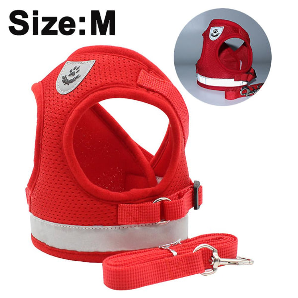 Dog Harness And Leash Set For Walking Cat And Small Dog Harness Soft Mesh Puppy Harness Adjustable Cat Vest Harness With Reflective Strap Comfort