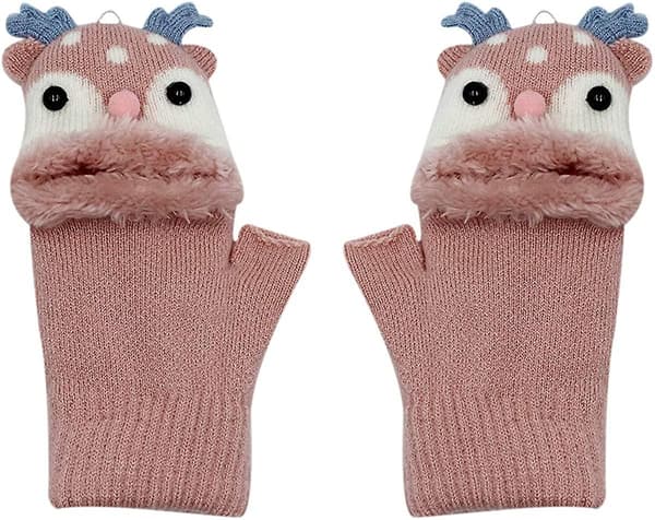 Söta Reindeer-Vantar med Fleecefoder för Småbarn, Omvandlingsbara