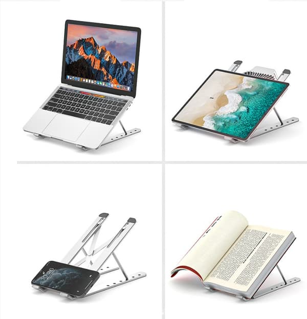 Radiator Laptopstativ Radiator Bærbart Løft med Vifte (Grått Stativ + Grå Vifte)