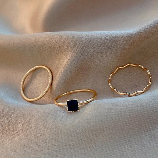 5 st/3 st Fingerringar Blank Glans Slitstark Kompakt Kvinnliga Stackbara Tumringar Mode Smycken Tillbehör 3pcs