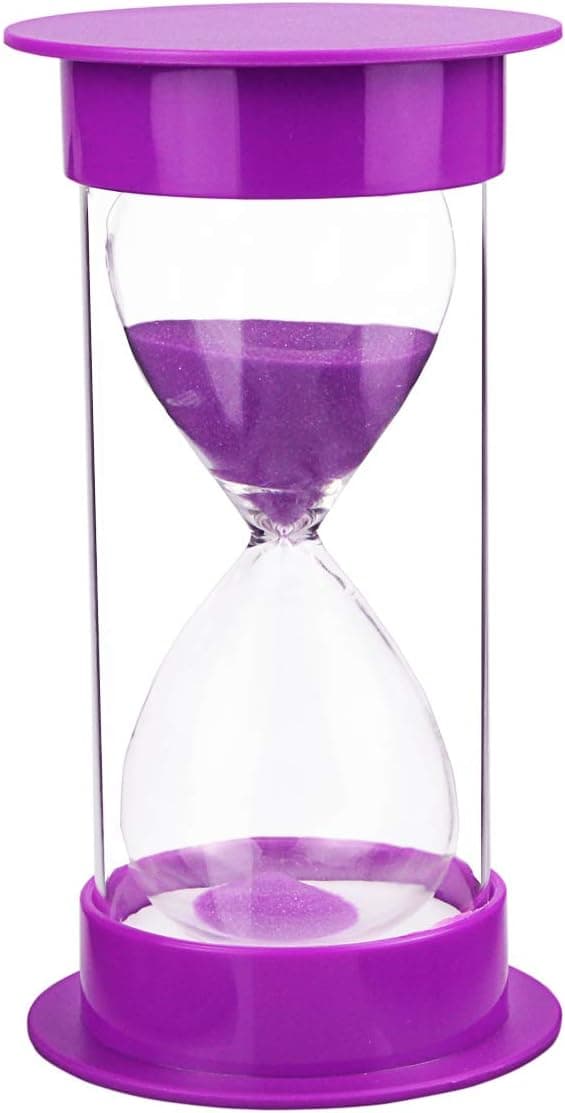 Timeglas med beskyttelse til køkkentimer og tid på 5 minutter 10 minutter 30 minutter (15 minutter lilla)