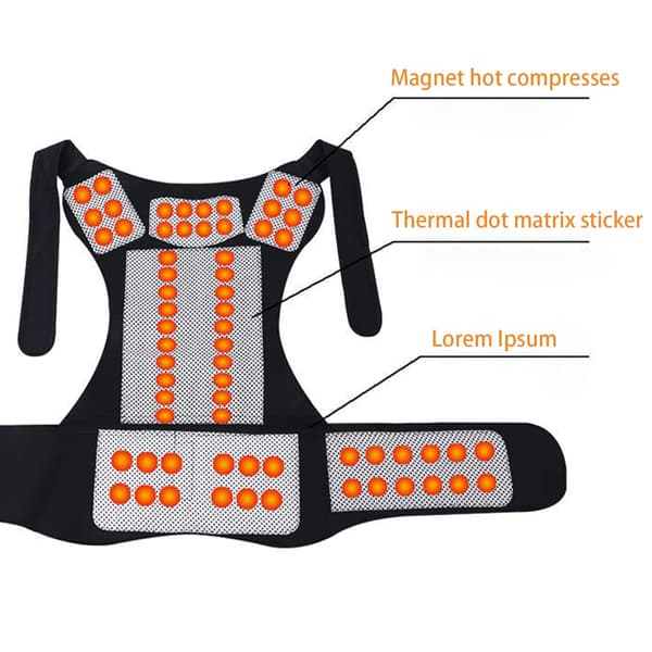 1 stycke (Svart) Självvärmande Ryggstöd Posture Corrector Spinal