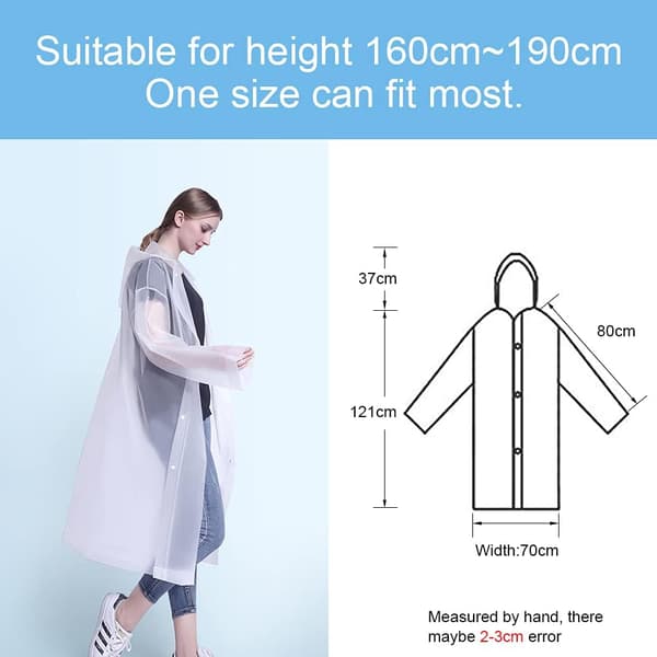 Regnponcho, 2-pack, Återanvändbart Poncho EVA