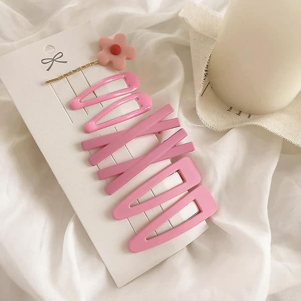 7 stk. Sidehårspænder til Kvinder Piger Holdbare Komfortable At Bære Til Daglig Liv Håraccessories Pink