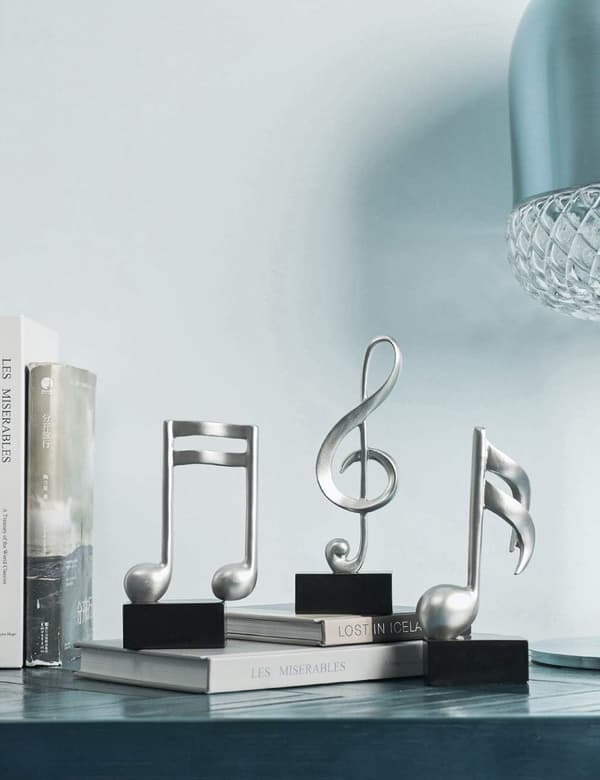 Kunst 3 stk. Musiknode Statue Dekoration Skulptur Resin Figur