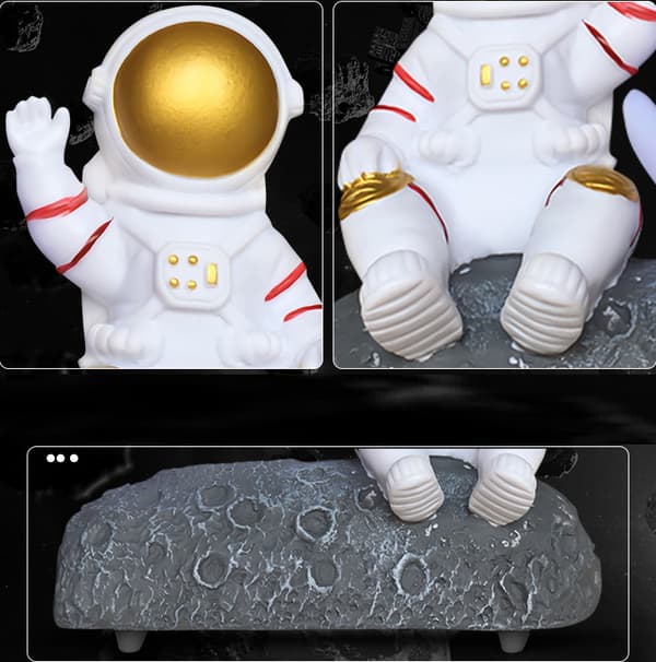 Måneskinn astronaut bluetooth høyttaler, gave dekorasjon høyttaler (gull)