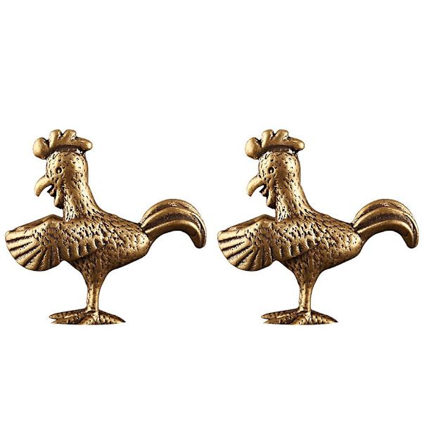 2 st Retro Zodiac Kyckling Ornament DIY Nyckelring Hänge Mini Kyckling Prydnad