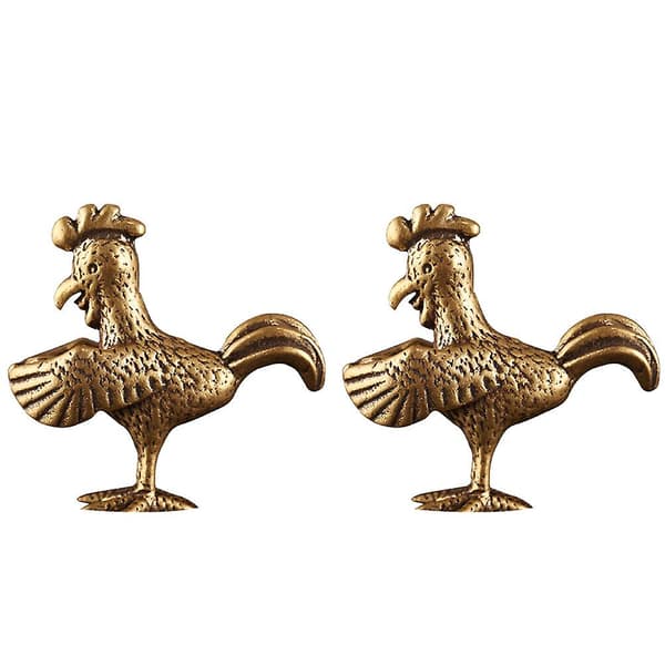 2 stk Retro Dyrekrets Kylling Ornament DIY Nøkkelring Henger Mini Kylling Pynt