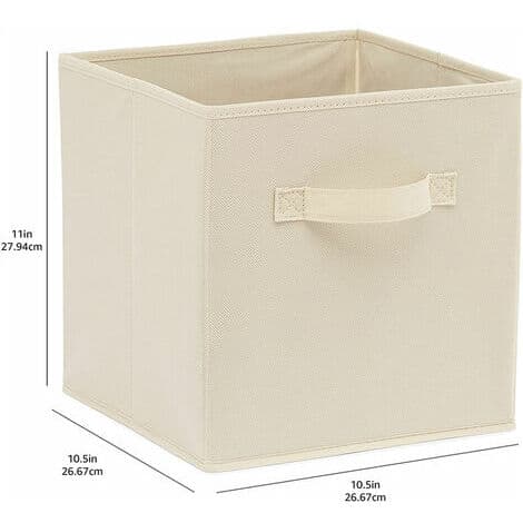 Basics Sæt med 6 sammenklappelige opbevaringskasser (beige)