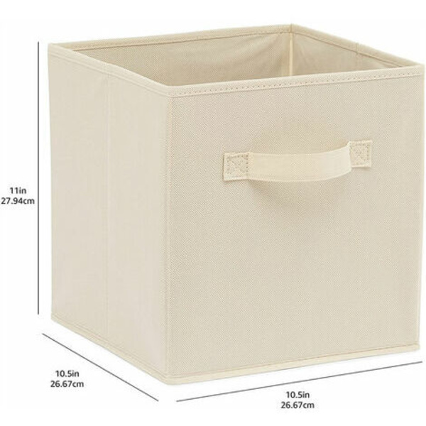 Basics Sett med 6 sammenleggbare oppbevaringskuber (Beige)