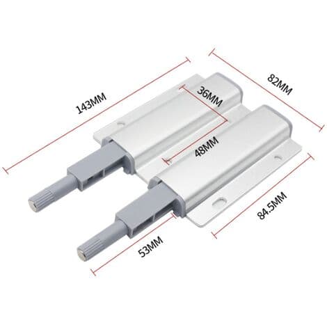 Aluminium Magnetisk Dörrstängare med Push-Open Funktion, Magnetisk Skåpdörr