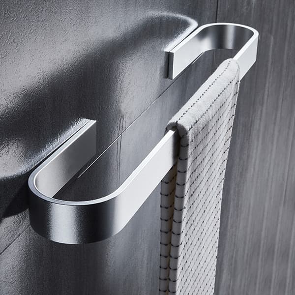 Solid Tyk Sølv Selvklæbende Håndklædeholder Rum Aluminium Rustfri Håndklædeholder Væghængt —30cmSølv