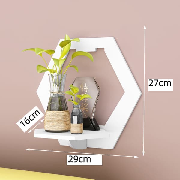 Blomhylla utan perforering för vardagsrumsvägg, hexagonformad 29*16*27cm