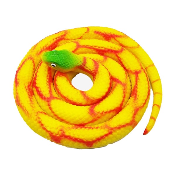 Kreativ Tricky Høj Legetøjs Slange 30in Blød Lim Skræmmende Hel Person Gummi Dyr Falsk Slange Legetøj S Yellow