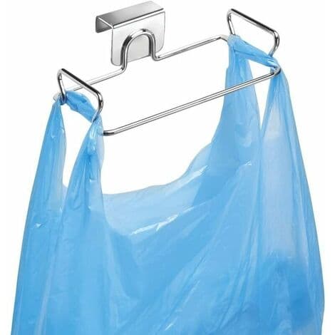 mDesign opbevaringsstativ til plastikposer og poser - praktisk krog i kromstål - nem montering