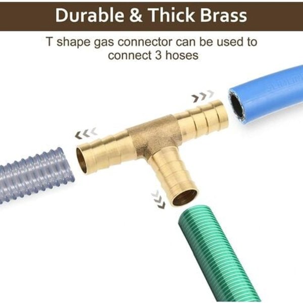 5 st Anslutning Hullingförsedd koppling T Typ Slang Bränsle Vatten