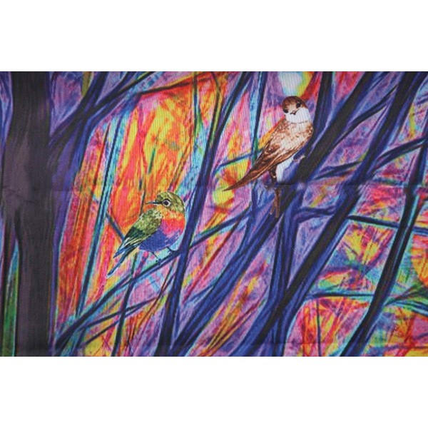 Psykedeliska färgglada trädtapeter Bohemiska gobelänger Mandala Hippie Färgglada trädtapeter för psykedeliska skogsfåglar Vägg sovrum Vardagsrumsinredning