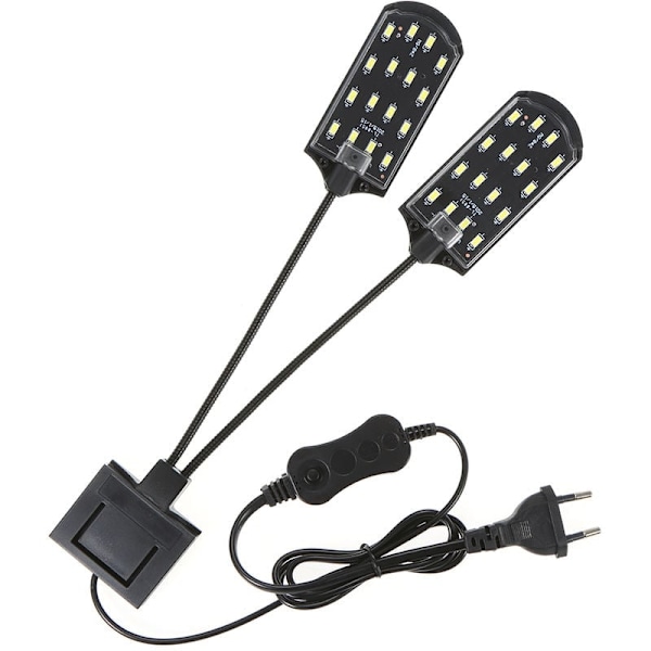 Akvarielampa med klämma, vattentät LED-lampa, 220V, belysning för fisktank, husdjur