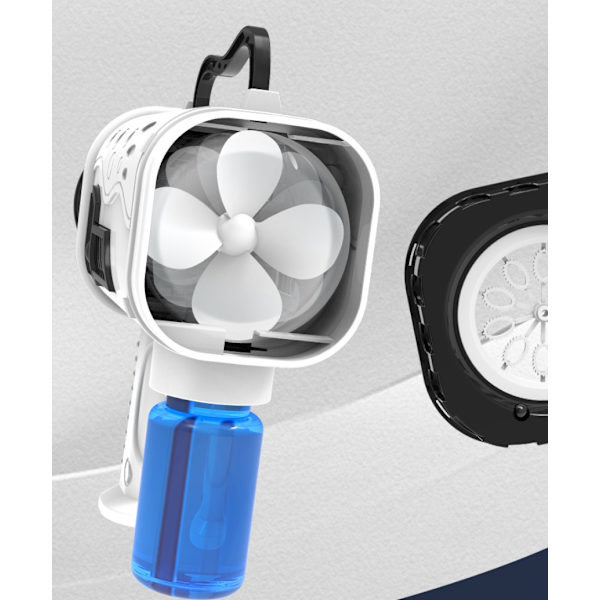 Bubbelmaskin med 10 hål och lampor, helt automatisk utomhusbubbelpistol Bazooka Bubbelmaskin (Blå)