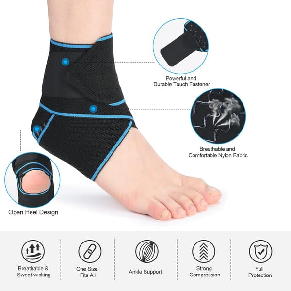 1 stk. ankelstøtte, elastisk justerbar ankelbandage
