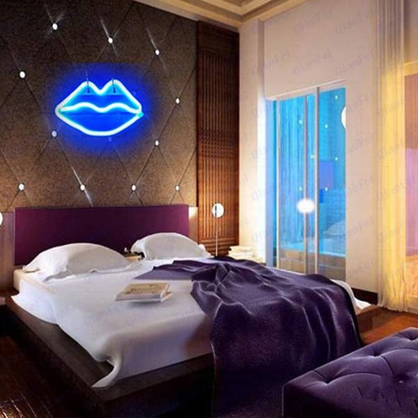 LED Neon-kirjainhuulet (sininen),