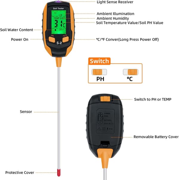 5-I-1 PH Jordtester, Tester med