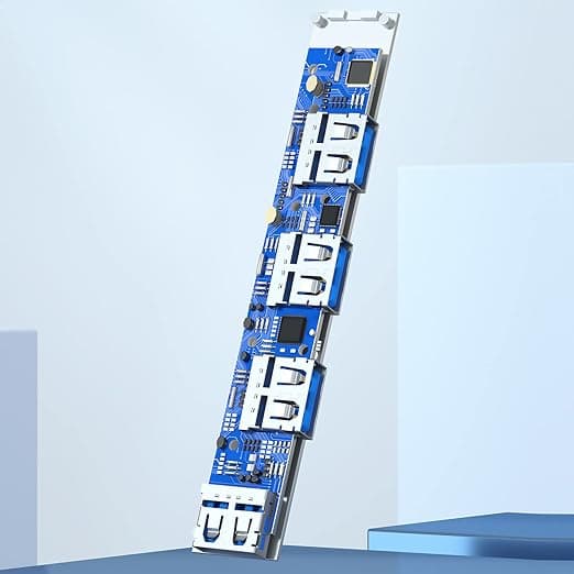 1 stk Sølv USB Hub, 4 i 1 Hub, USB Distributør, USB Flash