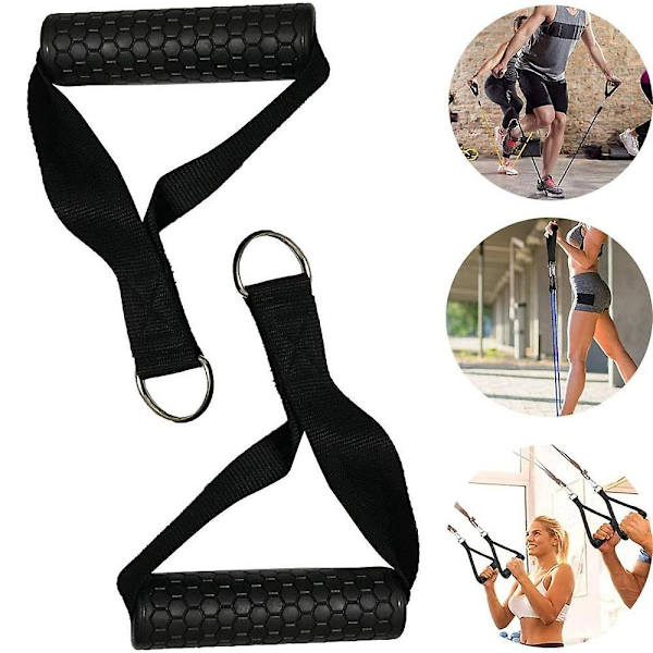 2 stk. Sekskantede Gummistang-Tilbehør for Kabelmaskiner, Motstandsbandhåndtak, Håndtak for Hjemmetrening, Treningsstudio, Treningsmaskintilbehør