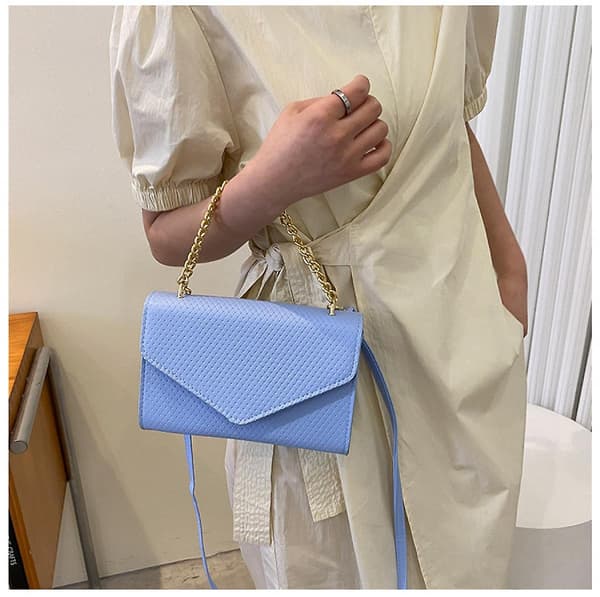 Klassisk Sommar Dammode En Axelväska Handväska Messenger Kedjeväska Vit