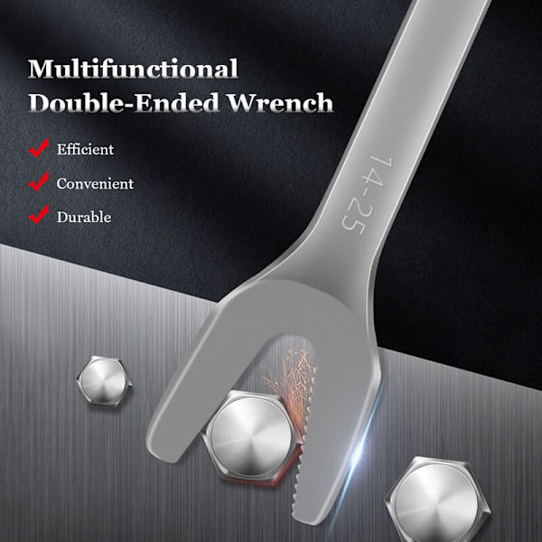 6-25mm Multifunktionel Dobbelt-Endet Y-Nøgle, V-Åbning