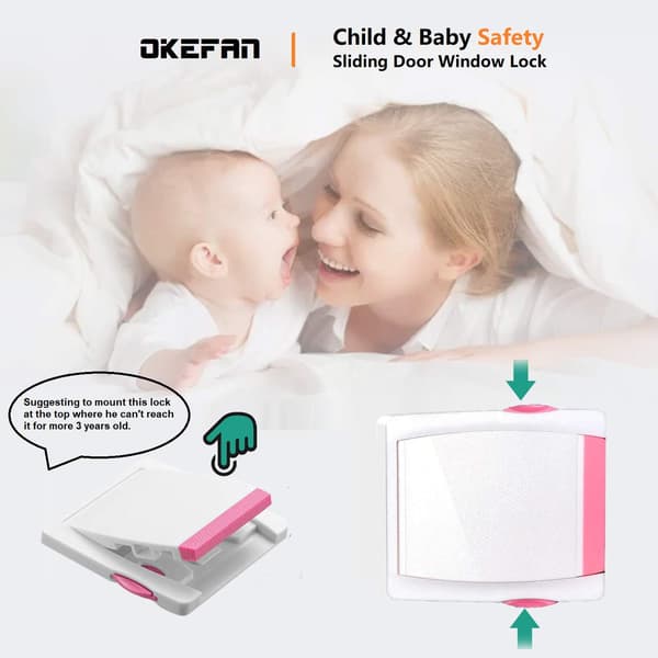 Skjutdörrlås - 4-pack barnsäkerhet skjutbara fönster